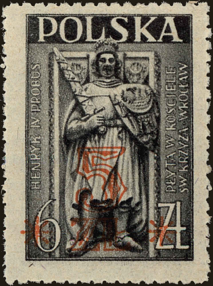 Front view of Polish Republic 404 collectors stamp