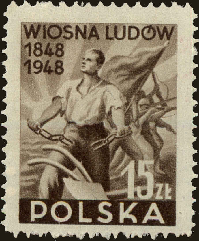Front view of Polish Republic 417 collectors stamp