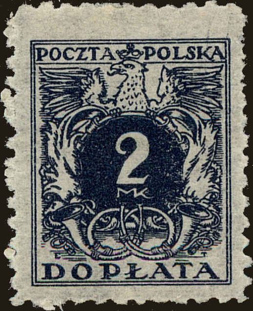 Front view of Polish Republic J41 collectors stamp
