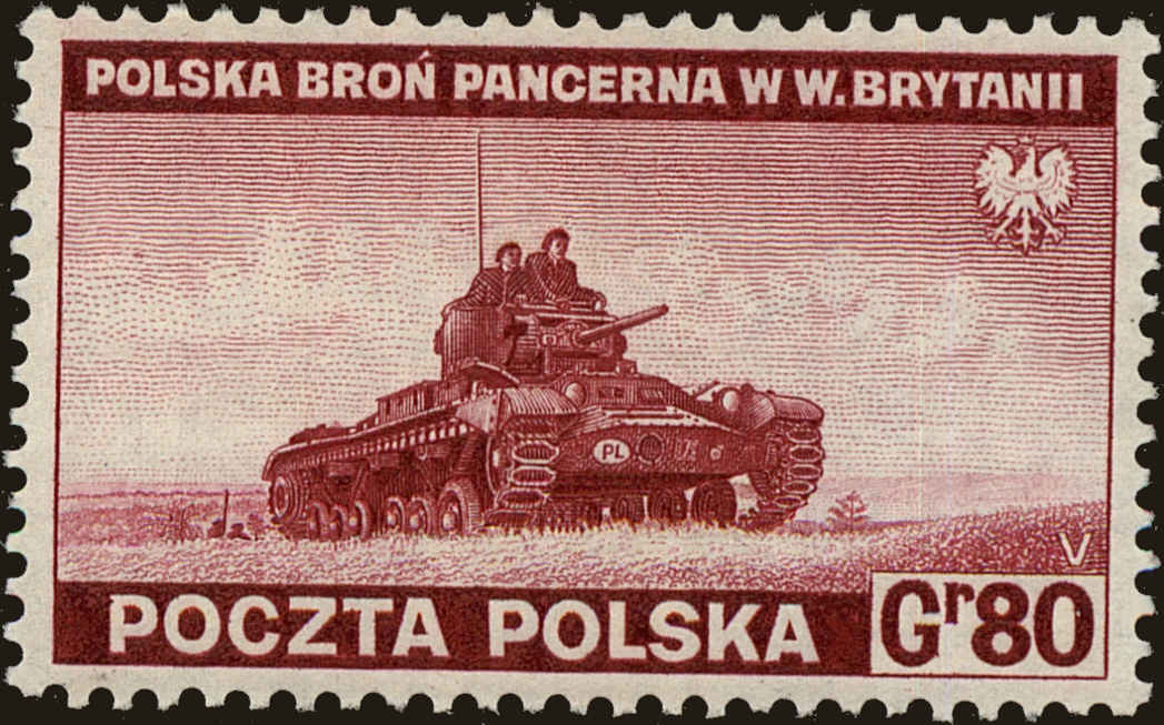 Front view of Polish Republic 3K6 collectors stamp