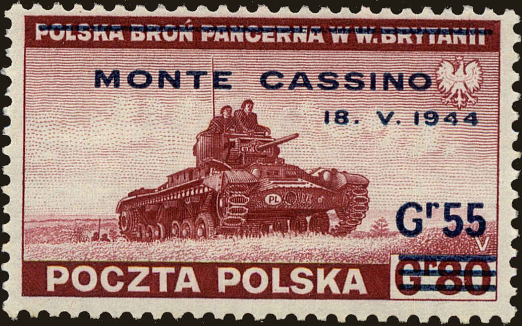 Front view of Polish Republic 3K18 collectors stamp