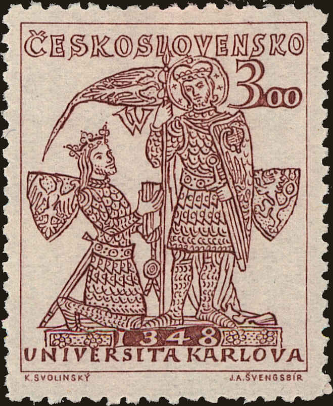 Front view of Czechia 348 collectors stamp