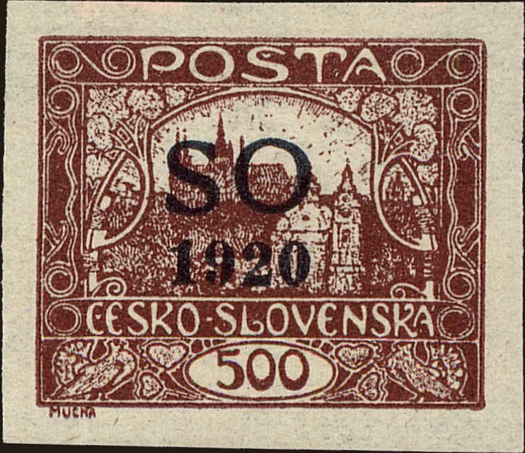 Front view of Eastern Silesia 20a collectors stamp
