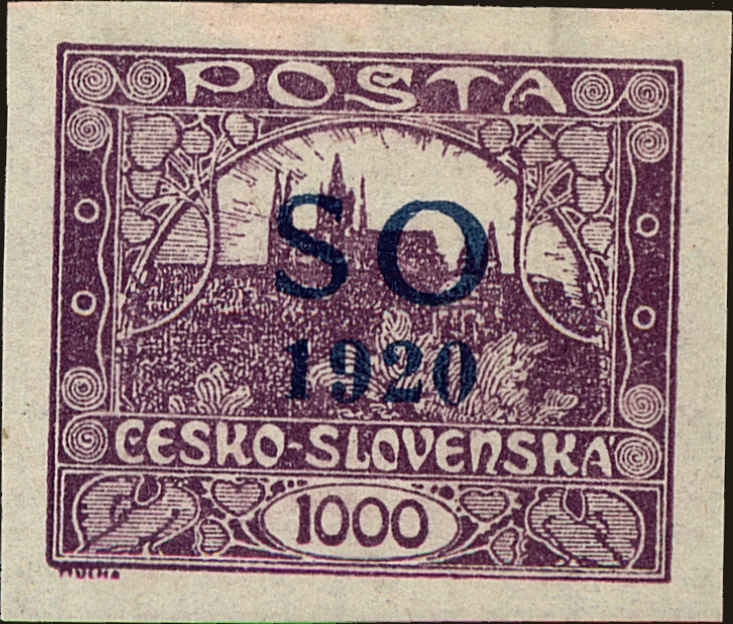 Front view of Eastern Silesia 21 collectors stamp
