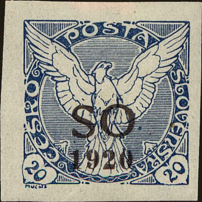 Front view of Eastern Silesia P4 collectors stamp