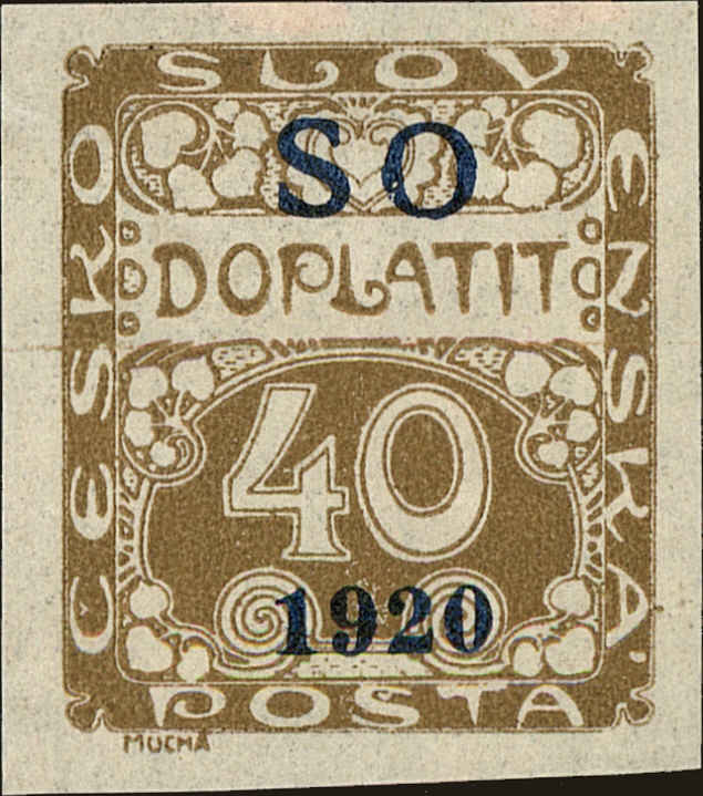 Front view of Eastern Silesia J7 collectors stamp