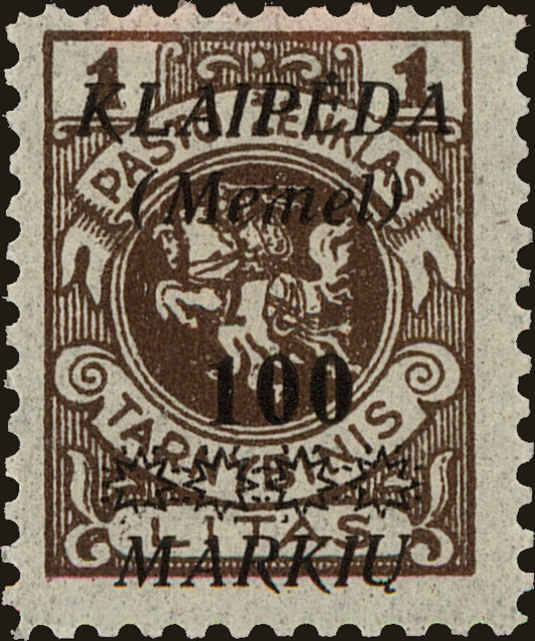 Front view of Memel N16 collectors stamp