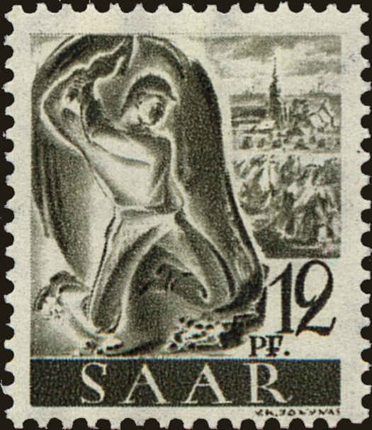 Front view of Saar 172 collectors stamp