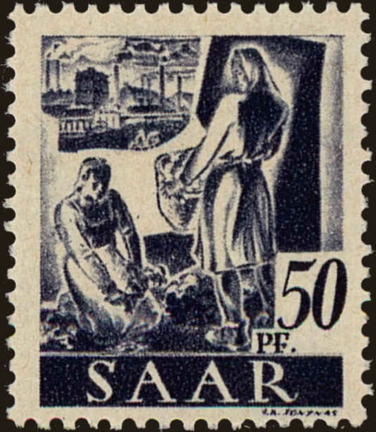 Front view of Saar 167 collectors stamp