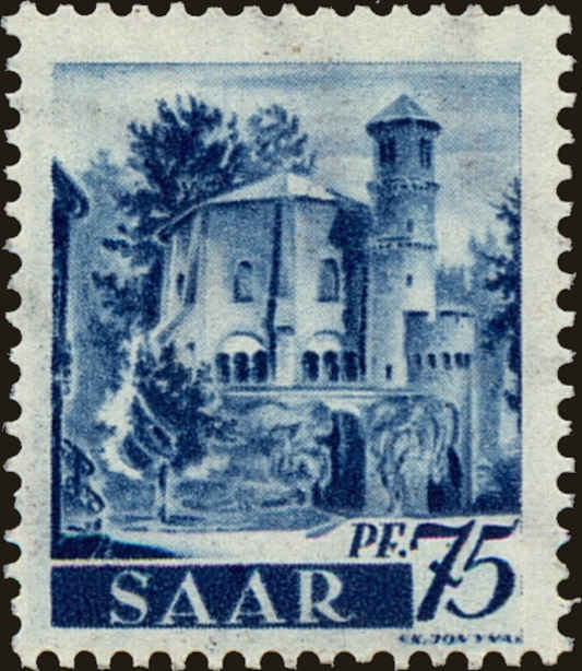 Front view of Saar 174 collectors stamp