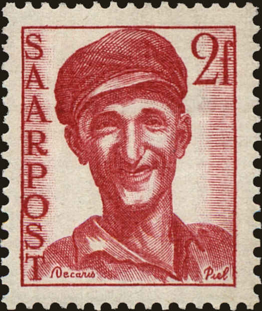 Front view of Saar 191 collectors stamp