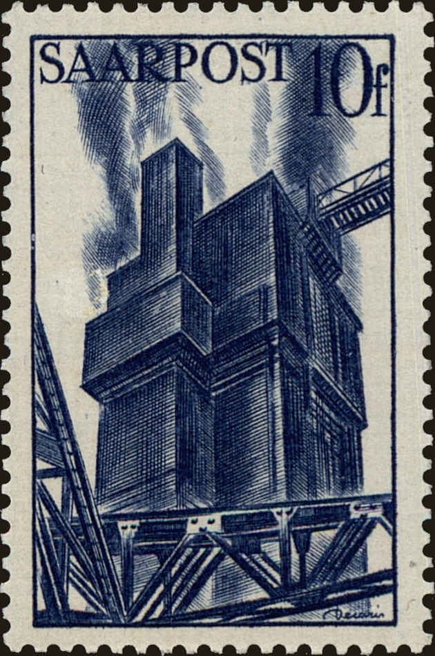 Front view of Saar 197 collectors stamp