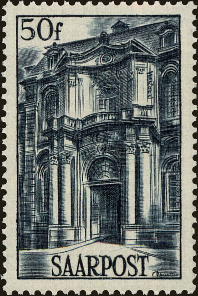 Front view of Saar 200 collectors stamp