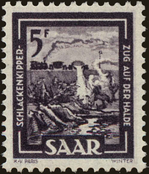Front view of Saar 208 collectors stamp