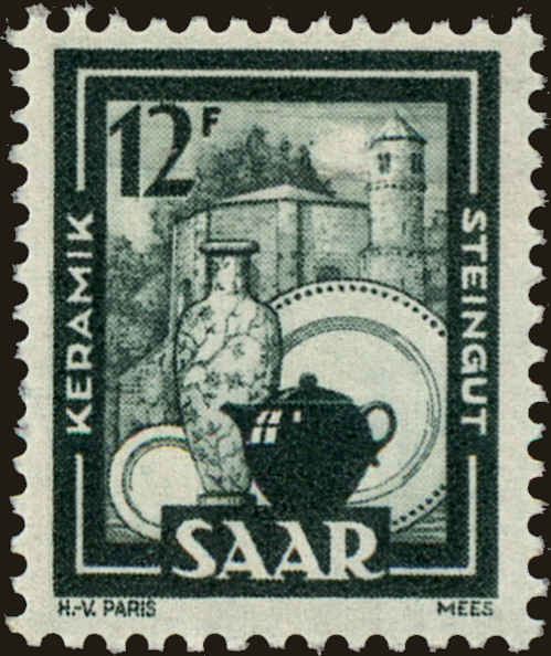 Front view of Saar 212 collectors stamp