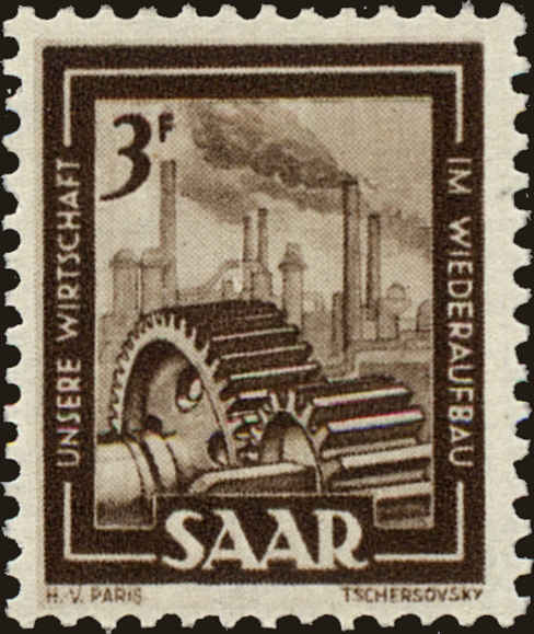 Front view of Saar 207 collectors stamp