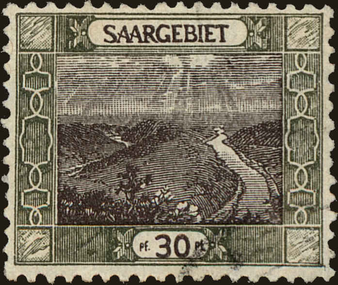 Front view of Saar 72 collectors stamp