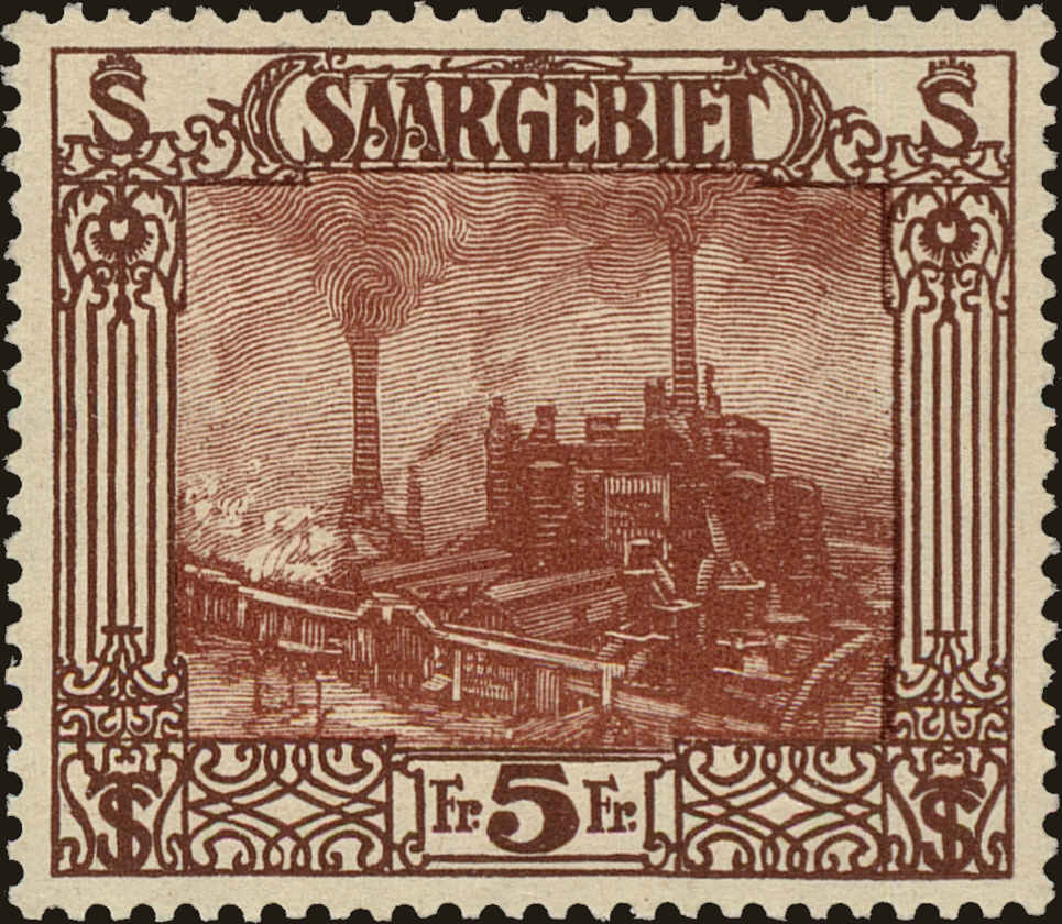 Front view of Saar 116 collectors stamp