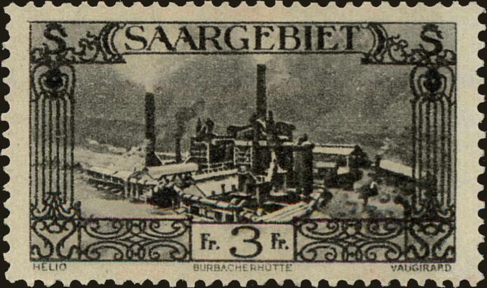 Front view of Saar 134 collectors stamp