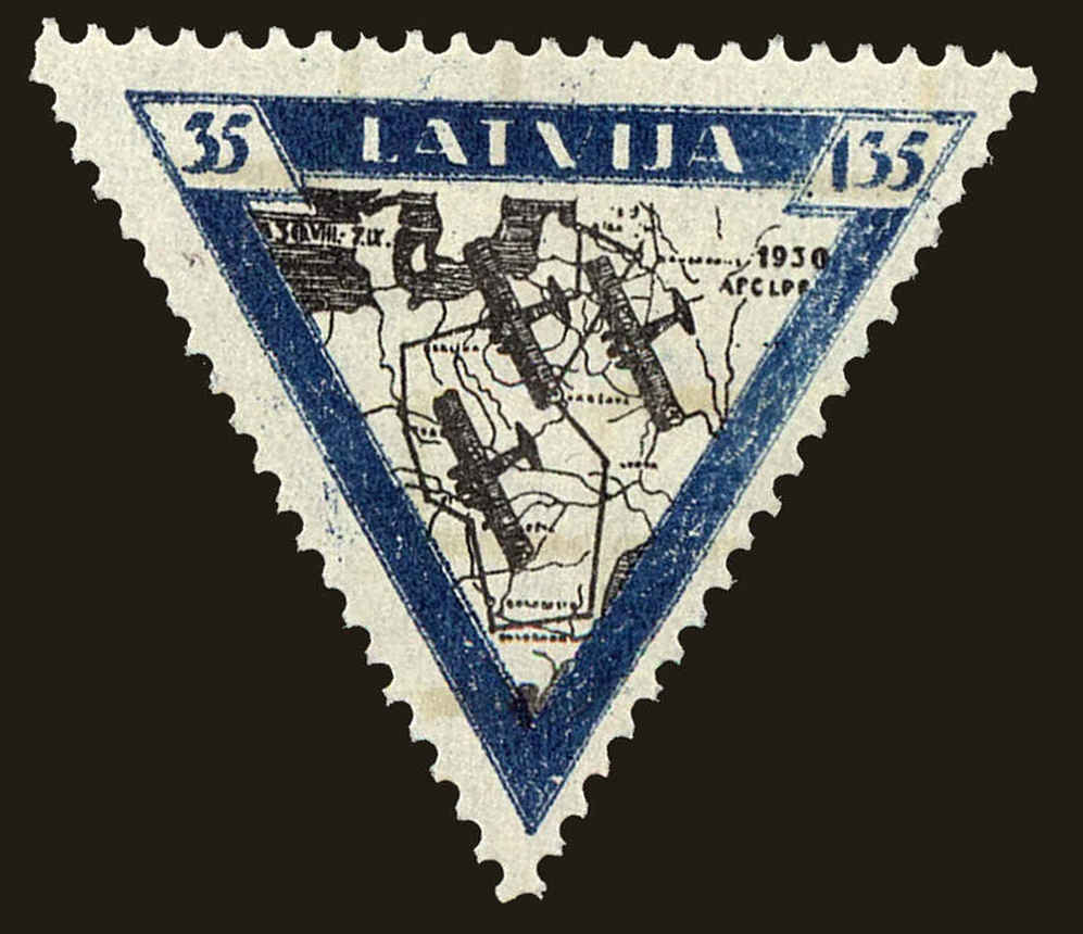 Front view of Latvia CB20 collectors stamp