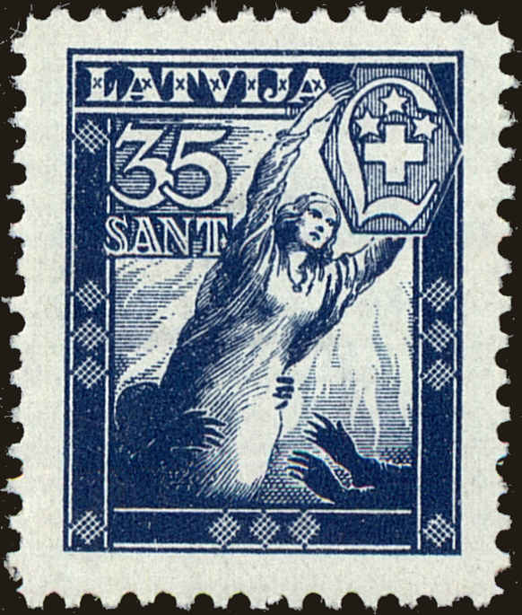 Front view of Latvia B95 collectors stamp