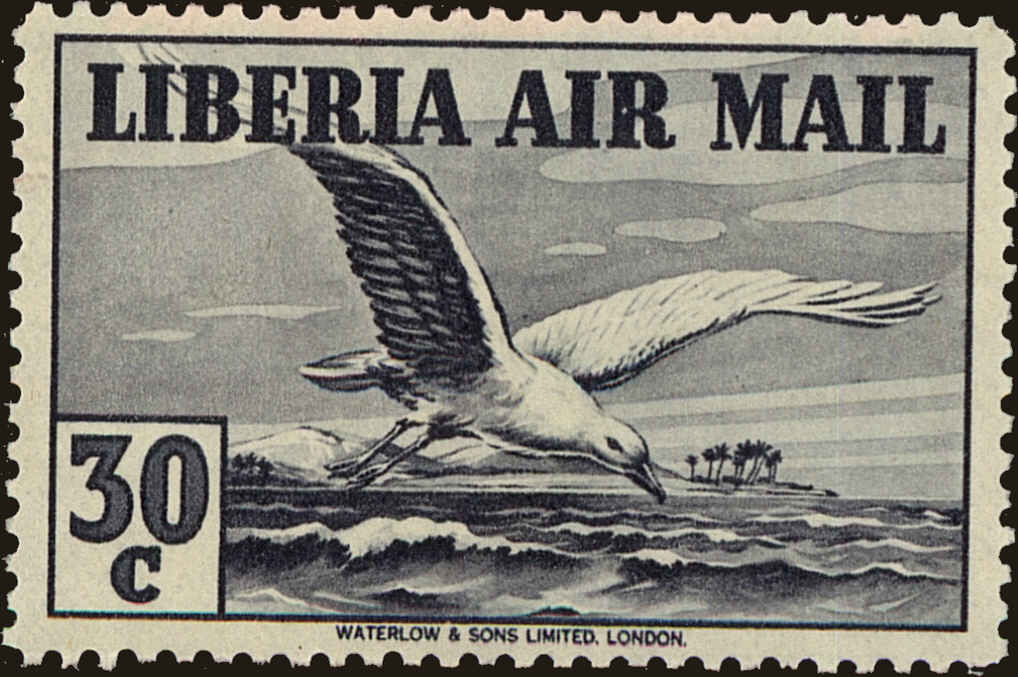 Front view of Liberia C11 collectors stamp