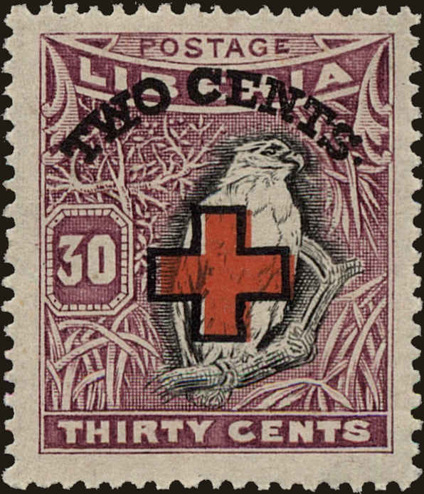 Front view of Liberia B10 collectors stamp