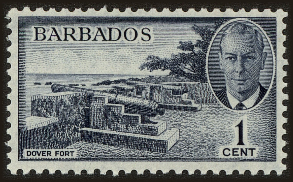 Front view of Barbados 216 collectors stamp