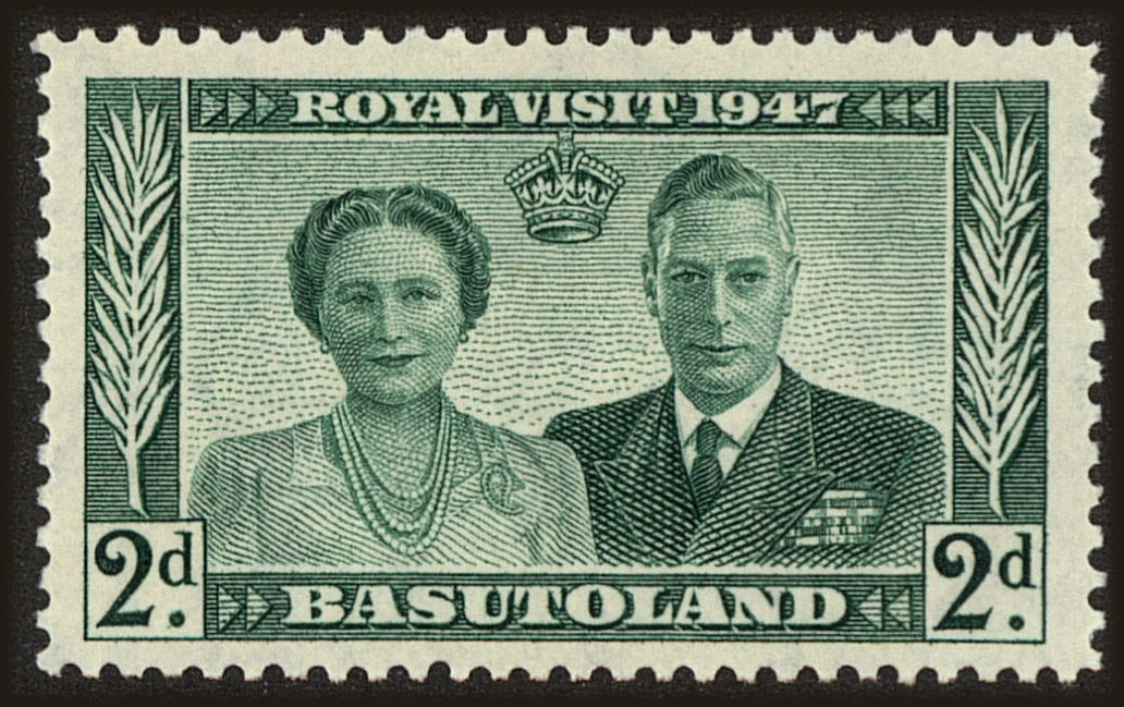 Front view of Basutoland 36 collectors stamp