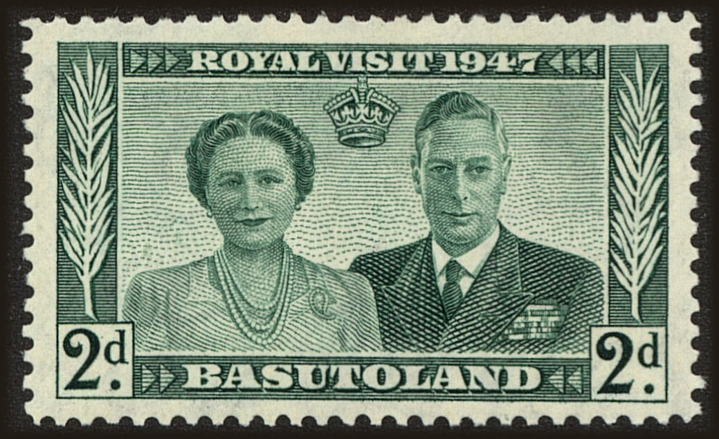 Front view of Basutoland 36 collectors stamp