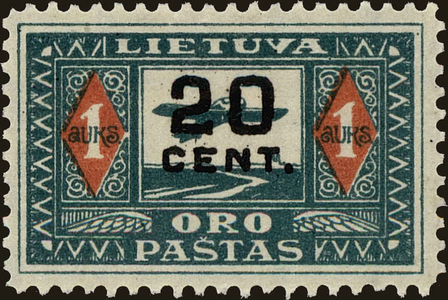 Front view of Lithuania C25 collectors stamp