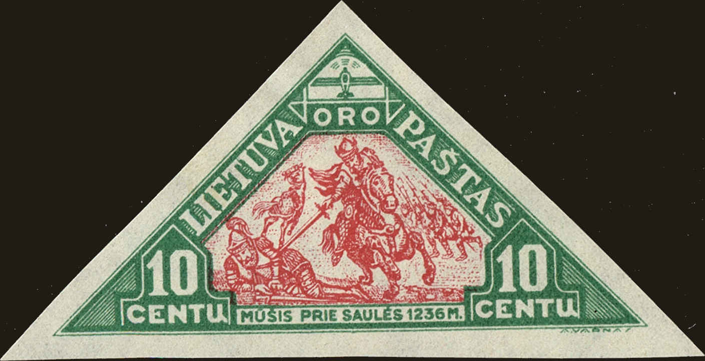 Front view of Lithuania C56 collectors stamp