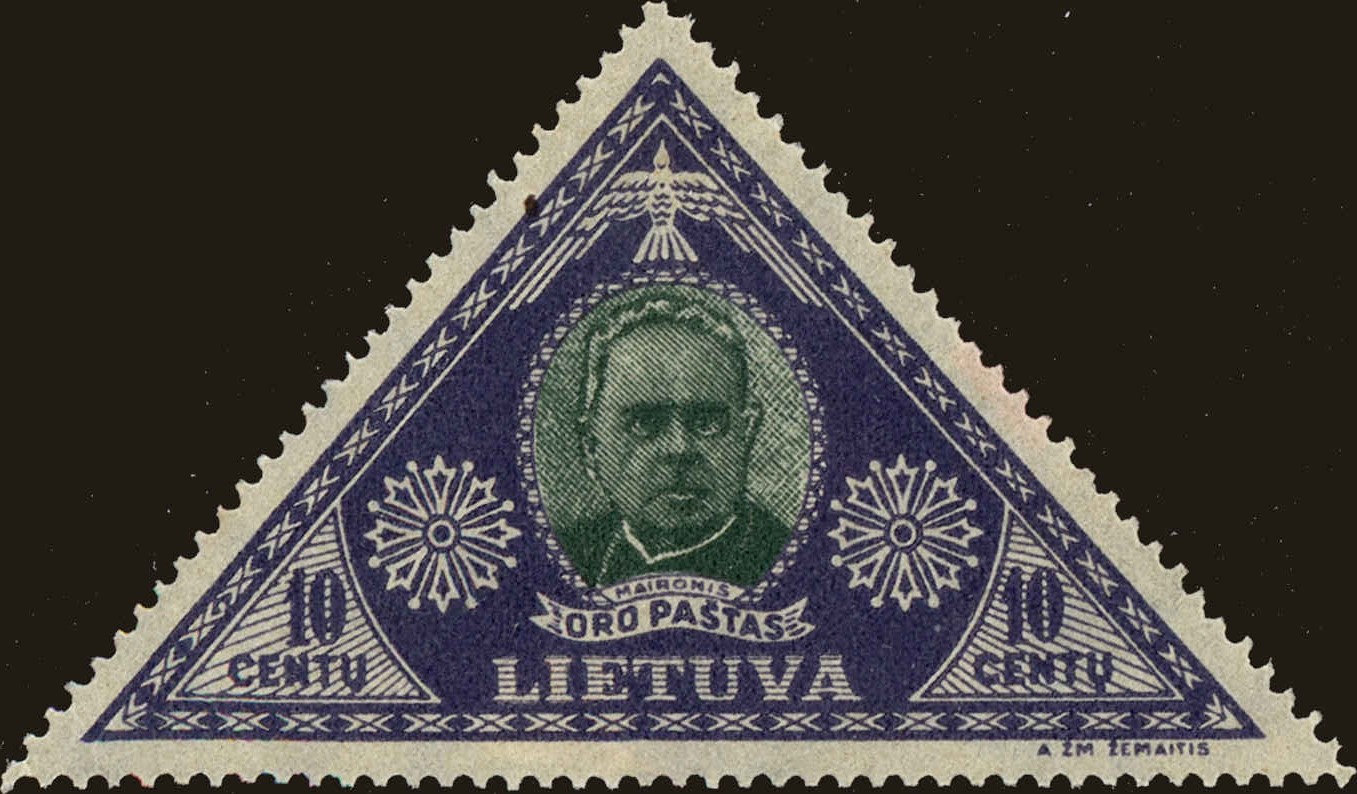 Front view of Lithuania C72 collectors stamp