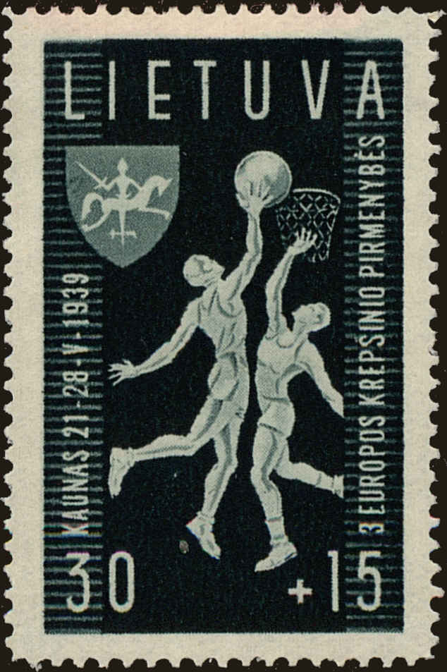 Front view of Lithuania B53 collectors stamp