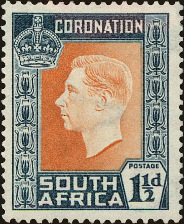 Front view of South Africa 76a collectors stamp