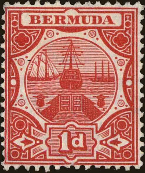 Front view of Bermuda 35 collectors stamp