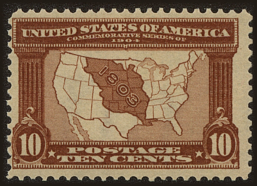 Front view of United States 327 collectors stamp