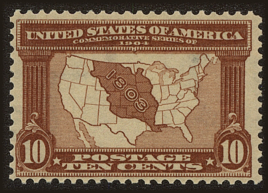 Front view of United States 327 collectors stamp