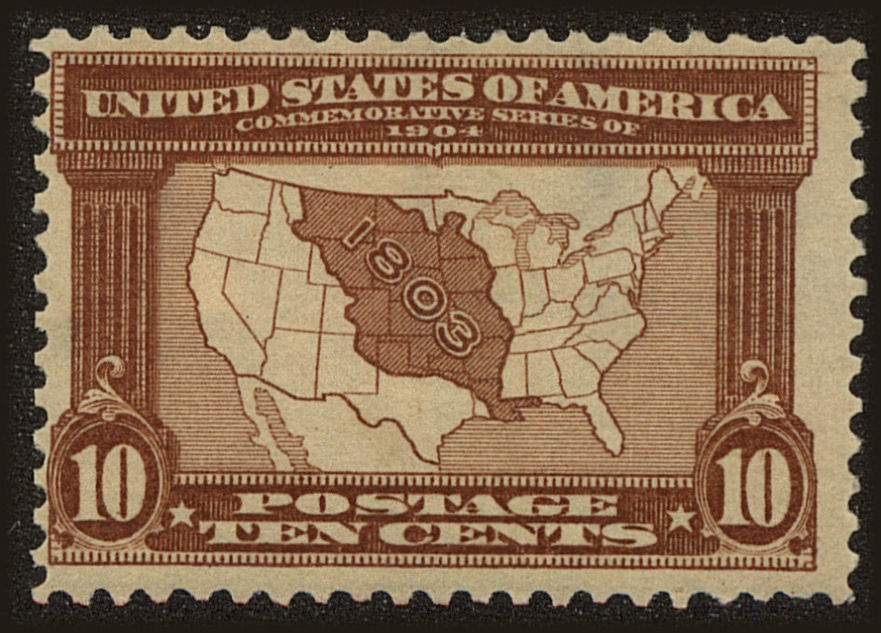 Front view of United States 327 collectors stamp