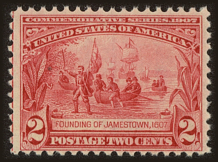 Front view of United States 329 collectors stamp