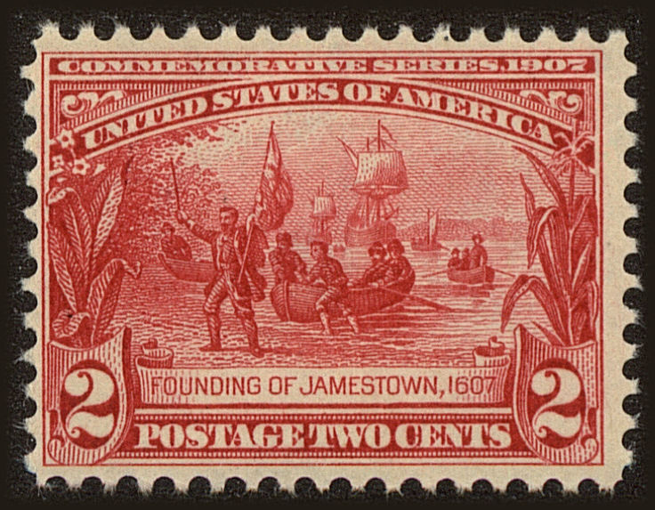 Front view of United States 329 collectors stamp