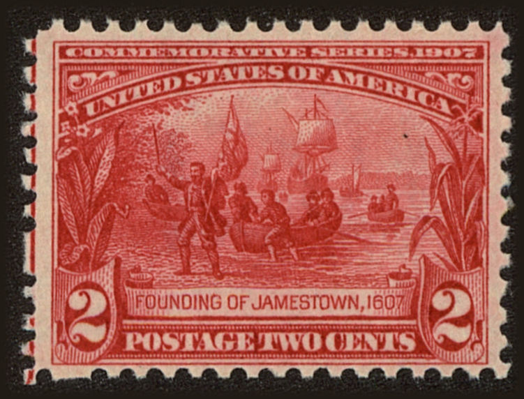 Front view of United States 329 collectors stamp