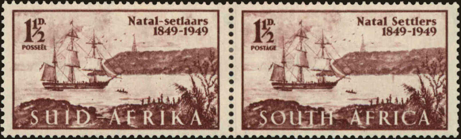 Front view of South Africa 108 collectors stamp