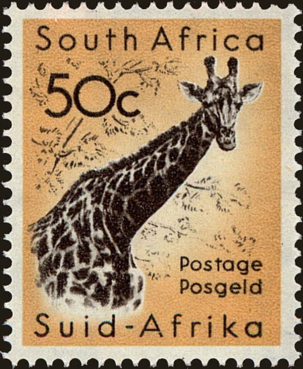 Front view of South Africa 252 collectors stamp