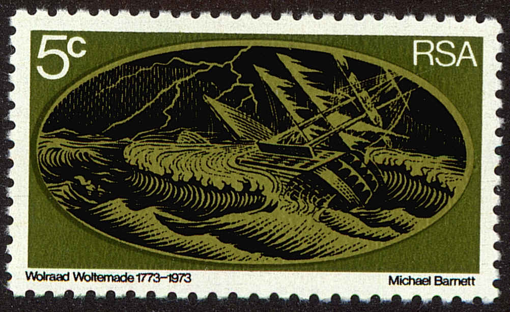 Front view of South Africa 393 collectors stamp