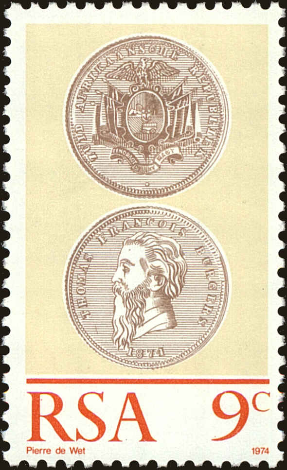 Front view of South Africa 402 collectors stamp