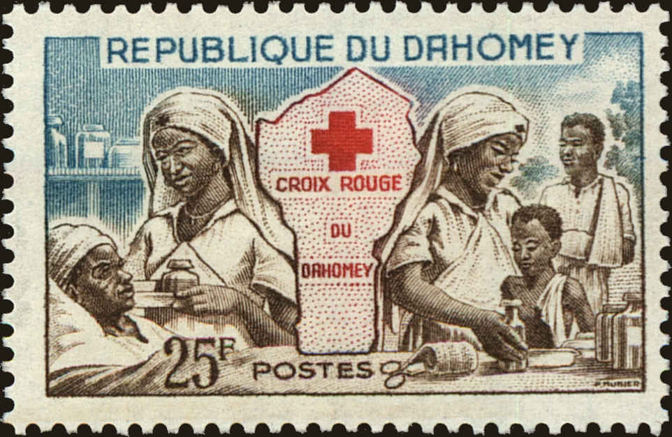 Front view of Dahomey 158 collectors stamp