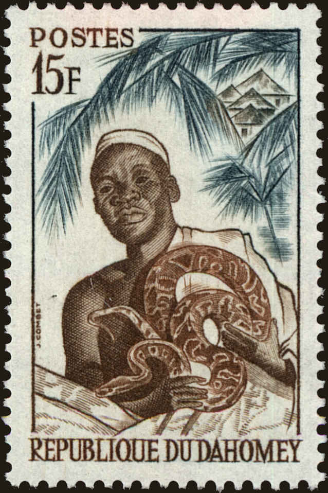 Front view of Dahomey 163 collectors stamp