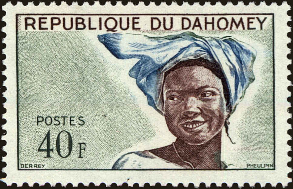 Front view of Dahomey 167 collectors stamp