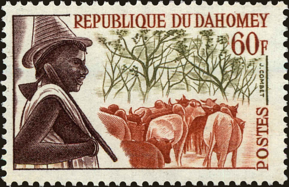 Front view of Dahomey 169 collectors stamp